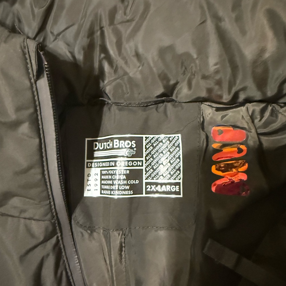 Dutch Bros Brown Puffer Jacket - Picture 2 of 3